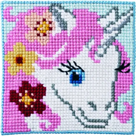 Permin Broderikit Barnstramaj Enhörning 25x25cm